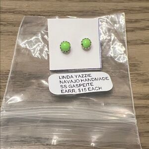 Dainty Navajo Made Gaspeite Studs